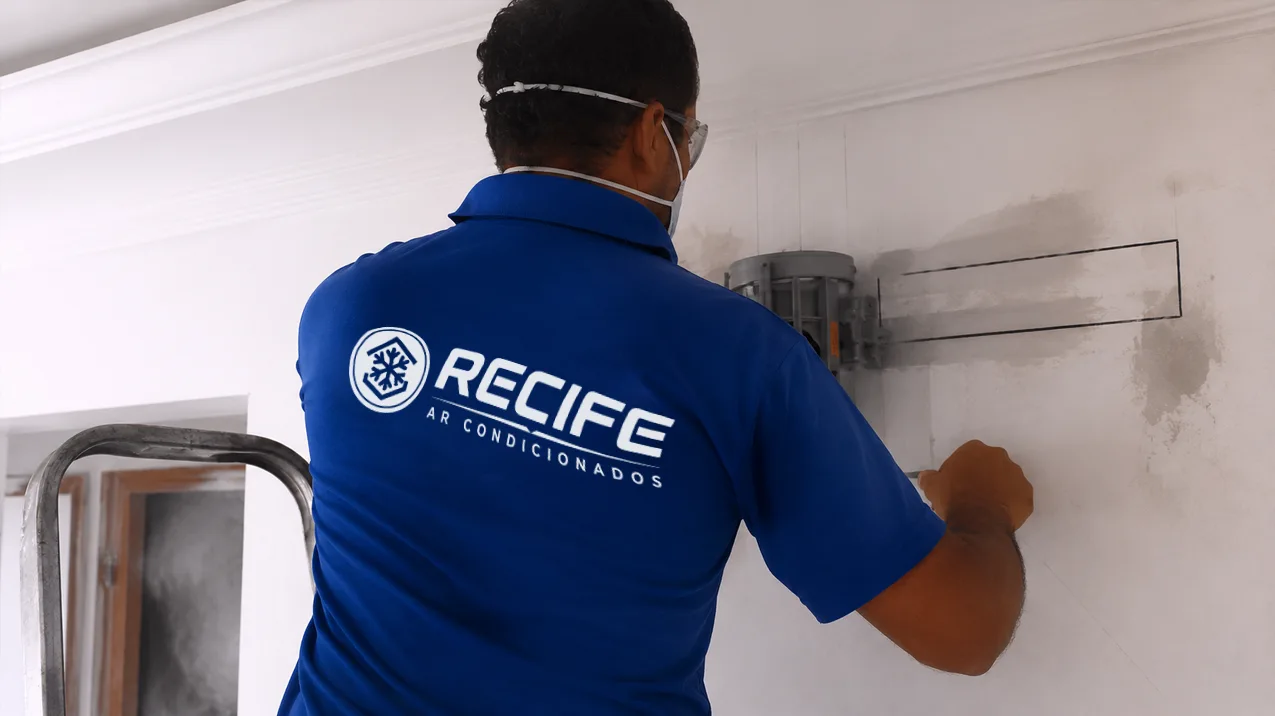 Infraestrutura de tubulação embutida para ar-condicionado em prédio no Recife